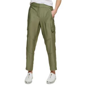 DKNY Womens Light Fatigue Casual Cargo Pants, Green, NWT